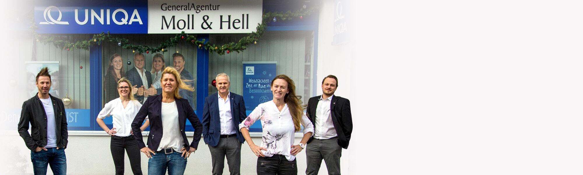 Das Team der UNIQA Generalagentur ​Moll & Hell Powerteam
